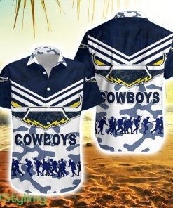 North Queensland Cowboys Hawaiian Shirt Anzac Day Camouflage Vibes White Product Photo 1