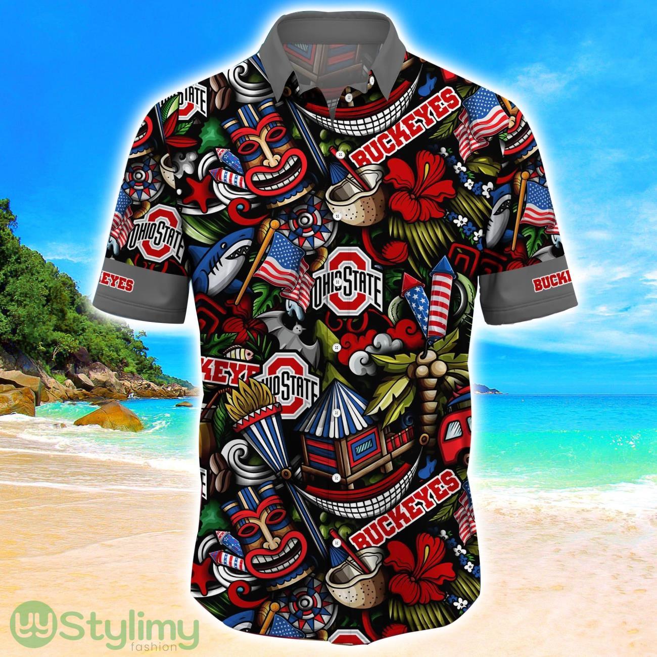 Ohio State Buckeyes NCAA1 Flower Hawaii Shirt Aloha Funny Pattern Summer Shirts 2 Ohio State Buckeyes NCAA1 Flower Hawaii Shirt Aloha Funny Pattern Summer Shirts Product Photo 2