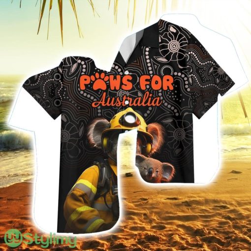 Paws For Australia Hawaiian Shirt Bushfire Awareness Indigenous Aboriginal Product Photo 1