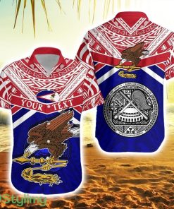 Personalised American Samoa Rugby Hawaiian Shirt Eagle Flag Product Photo 1