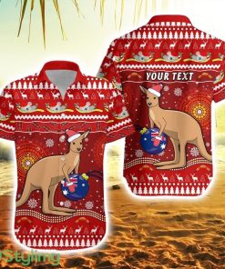 Personalised Australia Christmas Hawaiian Shirt Aboriginal Kangaroo Product Photo 1