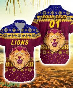 Personalised Brisbane Lions Hawaiian Shirt Christmas Simple Style Product Photo 1