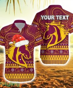 Personalised Broncos Christmas Hawaiian Shirt Brisbane Indigenous Product Photo 1
