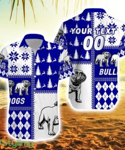 Personalised Bulldogs Rugby Christmas Style Hawaiian Shirt Product Photo 1