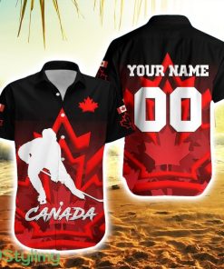 Personalised Canada Hockey With Maple Leaf Hawaiian Shirt Product Photo 1