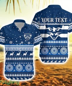 Personalised Cats Christmas Hawaiian Shirt Indigenous Geelong Football Product Photo 1