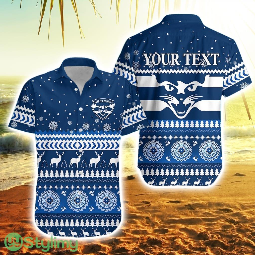 Personalised Cats Christmas Hawaiian Shirt Indigenous Geelong Football 2 Personalised Cats Christmas Hawaiian Shirt Indigenous Geelong Football Product Photo 1