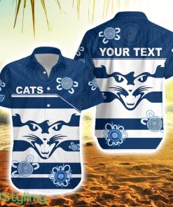 Personalised Cats Football Hawaiian Shirt Geelong Indigenous Product Photo 1