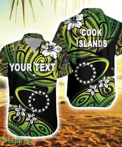 Personalised Cook Islands Rugby Hawaiian Shirt Unique Vibes Green Product Photo 1