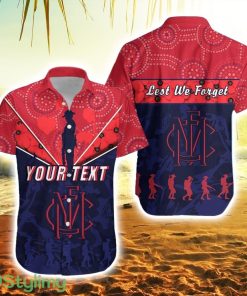 Personalised Demons Anzac Day Indigenous Hawaiian Shirt Melbourne Fancy Product Photo 1