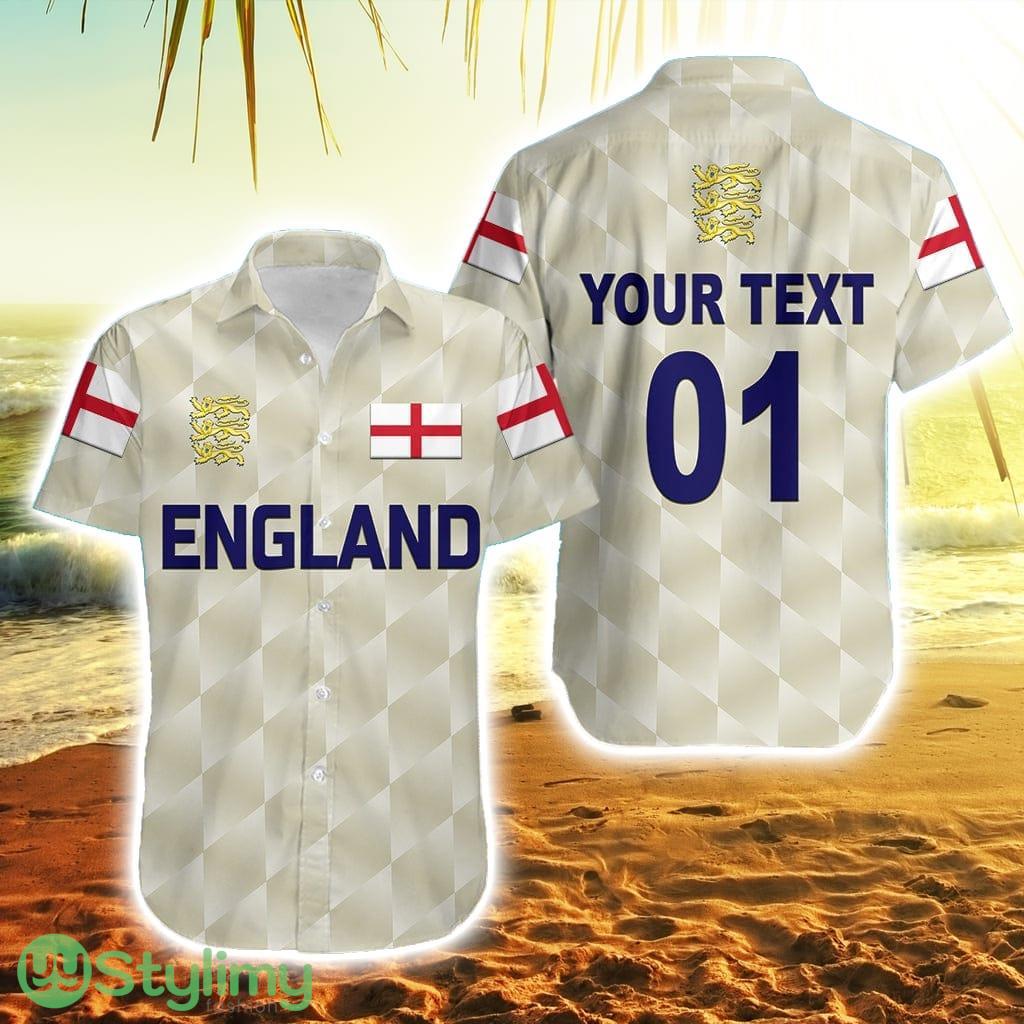 Personalised England Cricket Hawaiian Shirt Unique Beige 2 Personalised England Cricket Hawaiian Shirt Unique Beige Product Photo 1