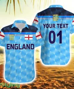 Personalised England Cricket Hawaiian Shirt Unique Blue Product Photo 1