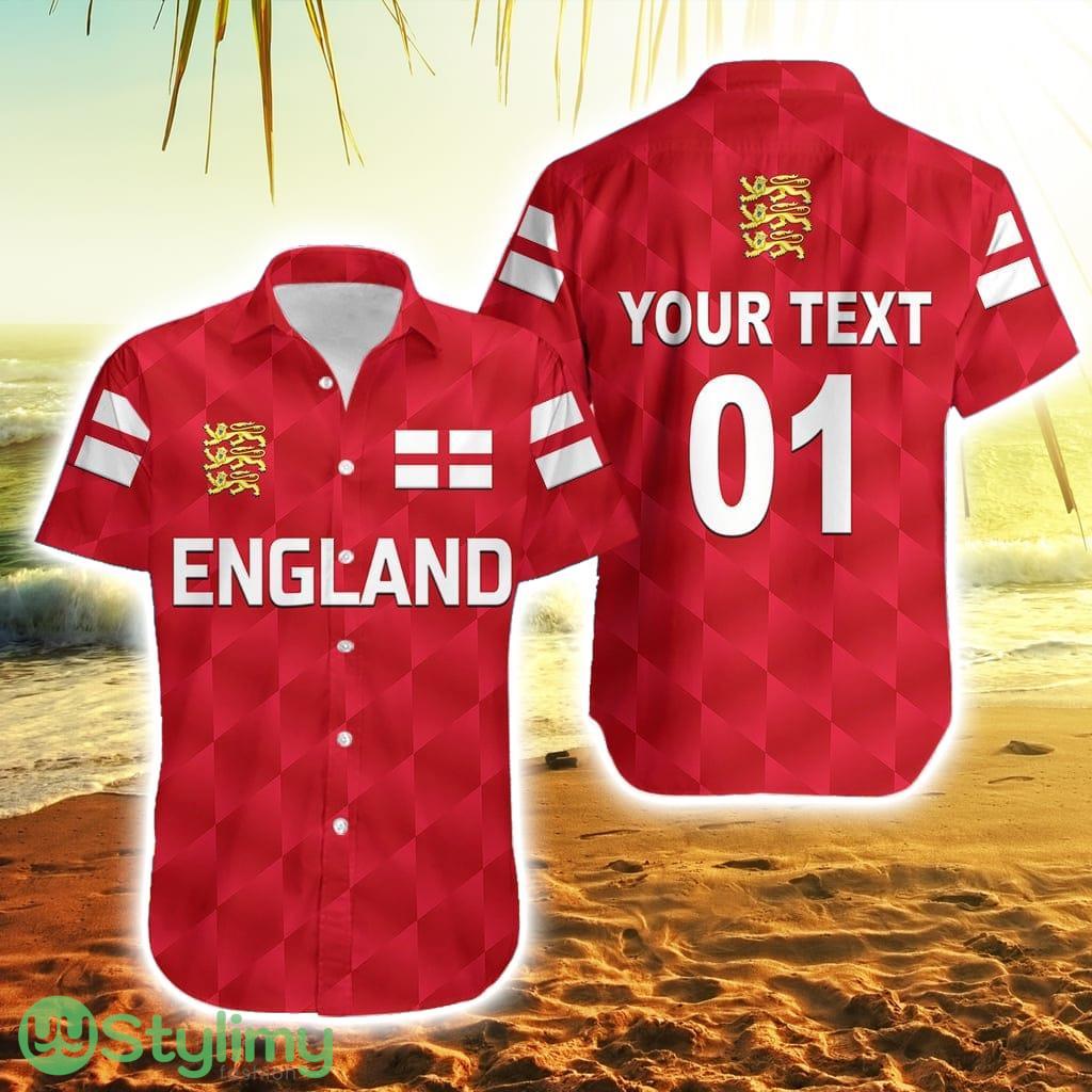 Personalised England Cricket Hawaiian Shirt Unique Red 2 Personalised England Cricket Hawaiian Shirt Unique Red Product Photo 1