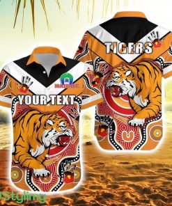 Personalised Tigers Naidoc Striped Hawaiian Shirt Wests Indigenous Product Photo 1