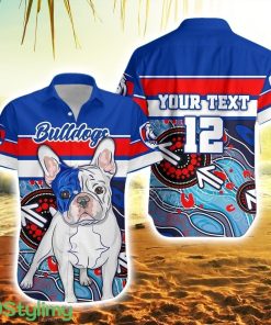 Personalised Western Football Bulldogs Striped Hawaiian Shirt Aboriginal Sport Style Product Photo 1