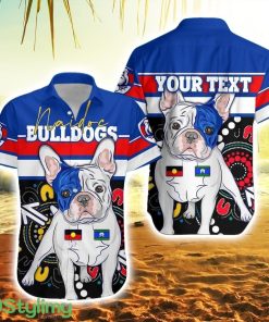 Personalised Western Football Bulldogs Striped Hawaiian Shirt Naidoc Week Aboriginal Product Photo 1
