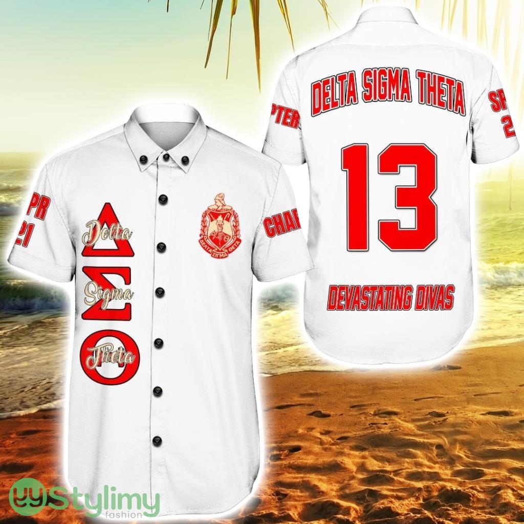 Personalized Delta Sigma Theta White Hawaiian Shirt For Men And Women 2 Personalized Delta Sigma Theta White Hawaiian Shirt For Men And Women Product Photo 1