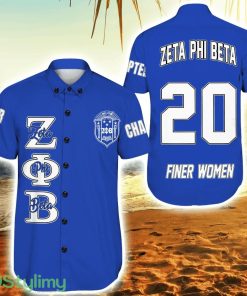 Personalized Zeta Phi Beta Blue Vibrant Hawaiian Shirt For Men And Women Product Photo 1