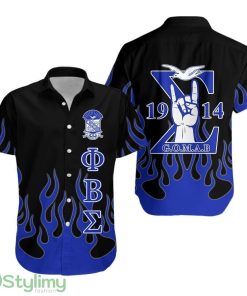 Phi Beta Sigma Hand Sign Flame Short Sleeve Shirts A39 Vibrant Hawaiian Shirt For Men And Women Product Photo 1