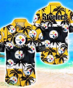 Pittsburgh Steelers Tropical Palm Tree Trending Summer Aloha Hawaiian Shirt Product Photo 1