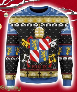 Pope Pius IX Coat Of Arms Christmas Ugly Sweater 3D Product Photo 1