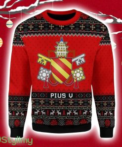 Pope Pius V Christmas Ugly Sweater 3D Product Photo 1