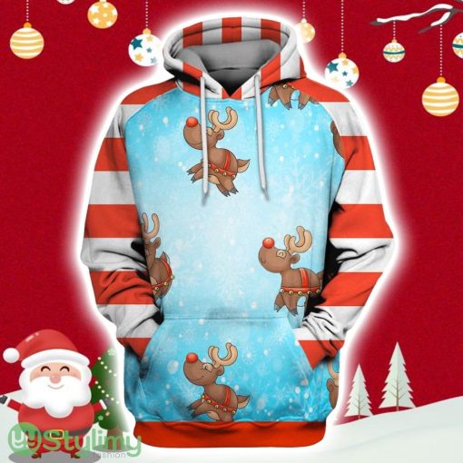 Reindeer Christmas Elk Custom Hoodie 3D All Over Print Product Photo 1