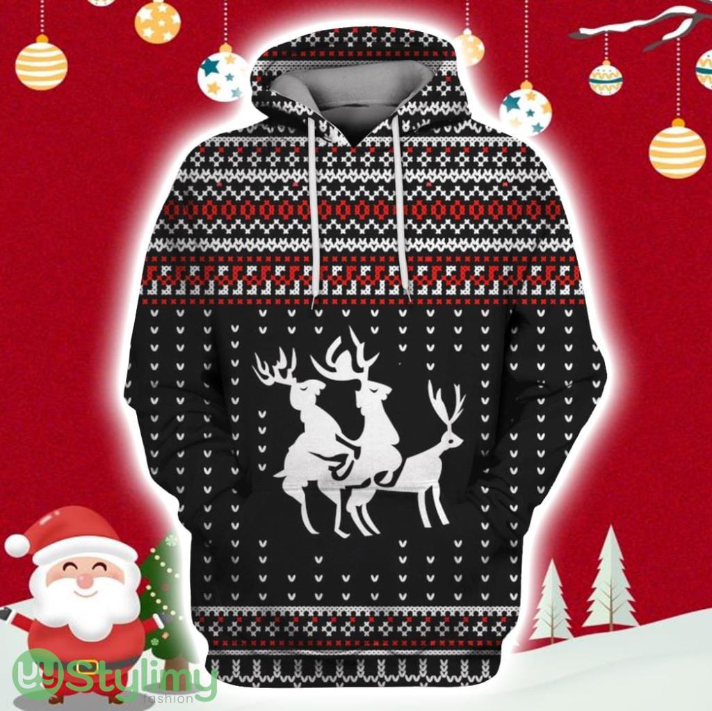 Reindeer Merry Christmas Custom Hoodie 3D All Over Print 6 Reindeer Merry Christmas Custom Hoodie 3D All Over Print Product Photo 1