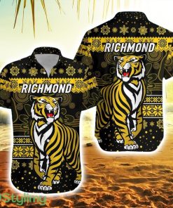 Richmond Tigers Striped Hawaiian Shirt Christmas Simple Style Black Product Photo 1