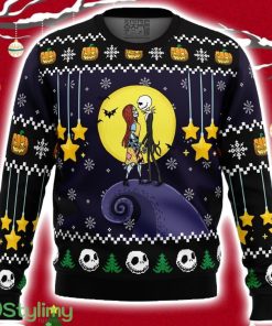 Romantic Nightmare The Nightmare Before Christmas Ugly Christmas Sweater 3D Product Photo 1
