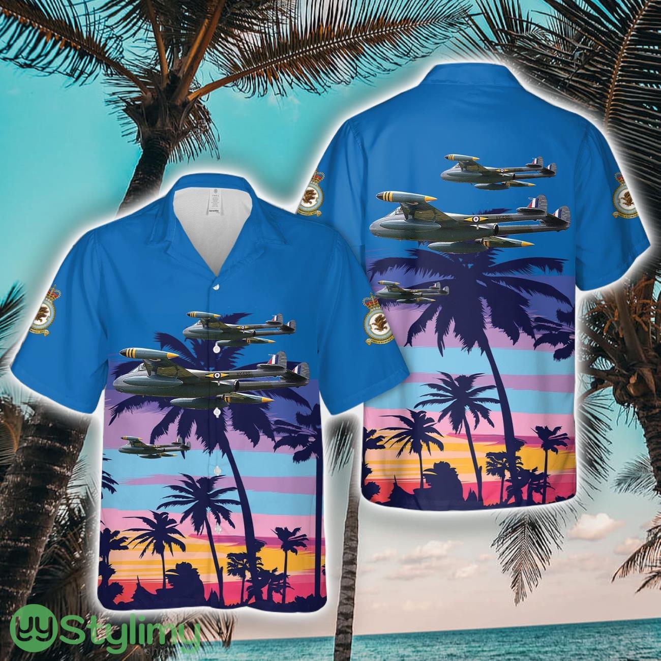 Royal Air Force No. 11 Squadron RAF de Havilland Venom WK436 3D Hawaiian Shirt Summer Time Holiday Gift For Men And Women 2 Royal Air Force No. 11 Squadron RAF de Havilland Venom WK436 3D Hawaiian Shirt Summer Time Holiday Gift For Men And Women Product Photo 1