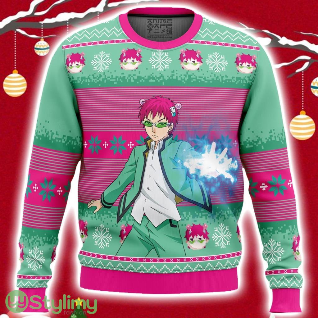 Saiki K The Disastrous Life Of Saiki K Ugly Christmas Sweater 3D 3 Saiki K The Disastrous Life Of Saiki K Ugly Christmas Sweater 3D Product Photo 1