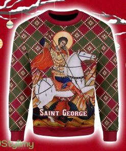 Saint George Christmas Ugly Sweater 3D Product Photo 1