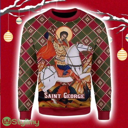 Saint George Christmas Ugly Sweater 3D Product Photo 1