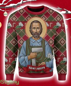 Saint Joseph Christmas Ugly Sweater 3D Product Photo 1