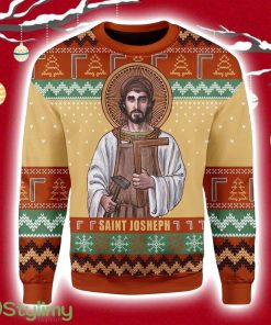 Saint Joseph The Worker Christmas Ugly Sweater 3D Product Photo 1