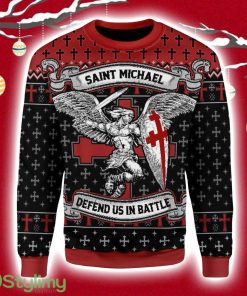 Saint Michael Christmas Ugly Sweater 3D Product Photo 1