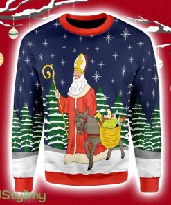 Saint Nicholas Christmas Ugly Sweater 3D Product Photo 1