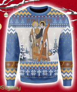Saints Paul And Peter Christmas Ugly Sweater 3D Product Photo 1