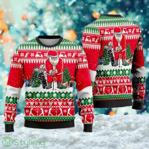 Santa Golfer 3D All Over Printed Ugly Christmas Sweater Gift For Men And Women