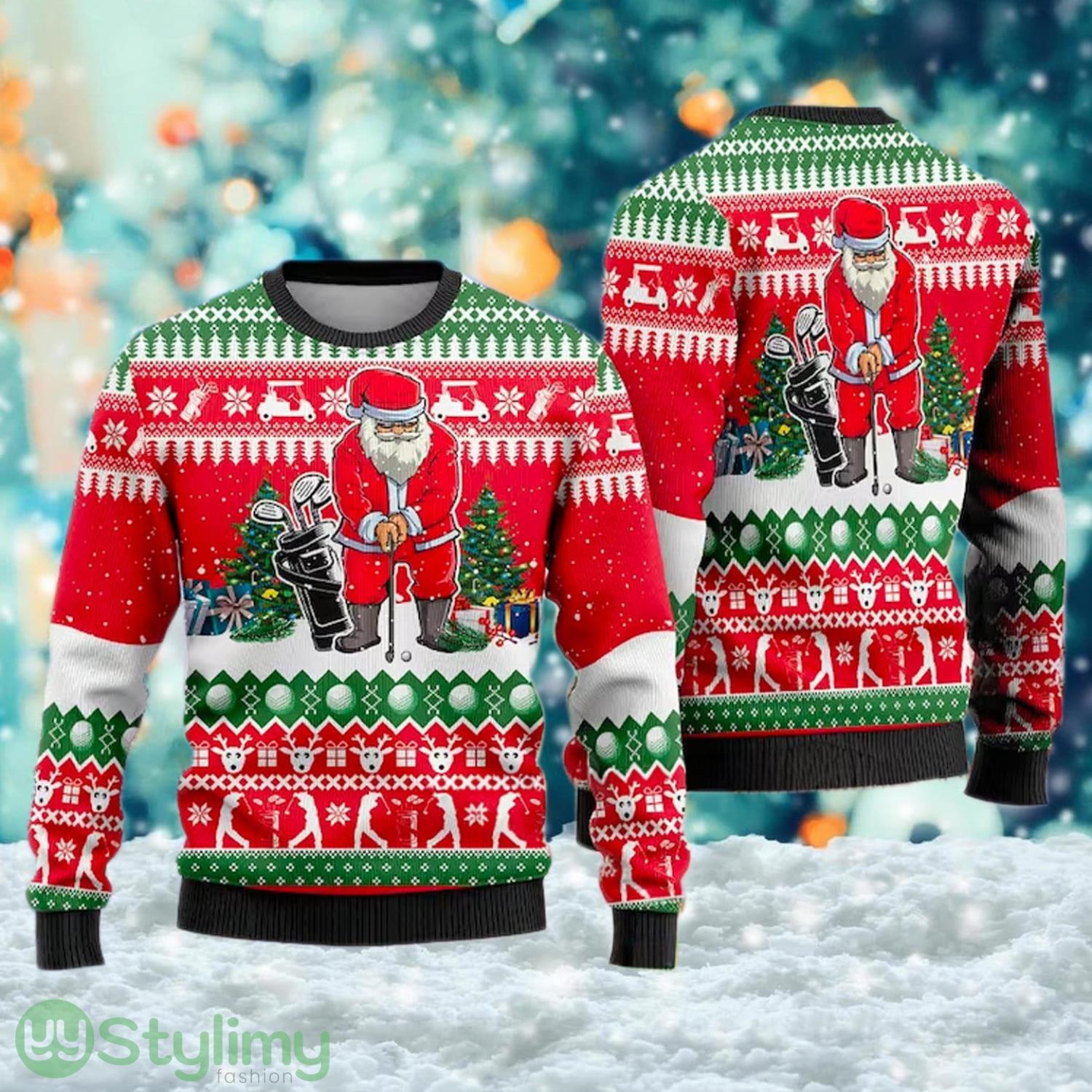 Santa Golfer 3D All Over Printed Ugly Christmas Sweater Gift For Men And Women 2 Santa Golfer 3D All Over Printed Ugly Christmas Sweater Gift For Men And Women Product Photo 1