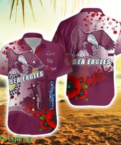 Sea Eagles Anzac Day Striped Hawaiian Shirt Indigenous Lest We Forget Product Photo 1