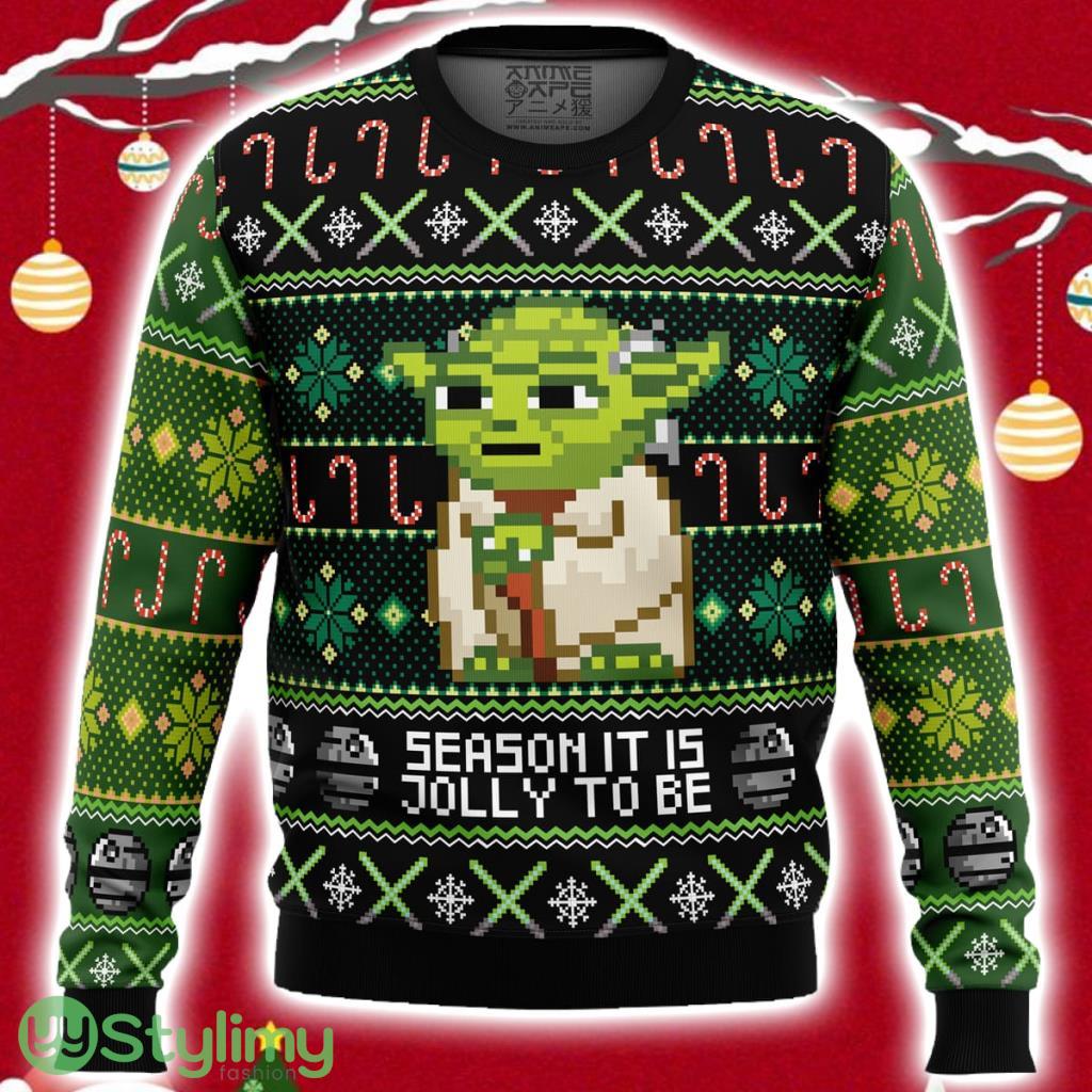 Season It Is Jolly To Be Yoda Ugly Christmas Sweater 3D 3 Season It Is Jolly To Be Yoda Ugly Christmas Sweater 3D Product Photo 1