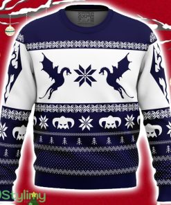 Skyrim Dragon Ugly Christmas Sweater 3D Product Photo 1
