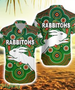 South Sydney Rabbitohs Striped Hawaiian Shirt Indigenous Vibes Green Product Photo 1