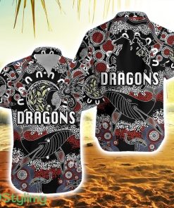 St. George Illawarra Dragons Striped Hawaiian Shirt Indigenous Black Product Photo 1