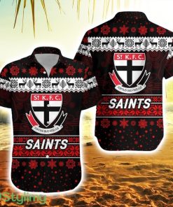 St Kilda Saints Striped Hawaiian Shirt Christmas Simple Style Product Photo 1