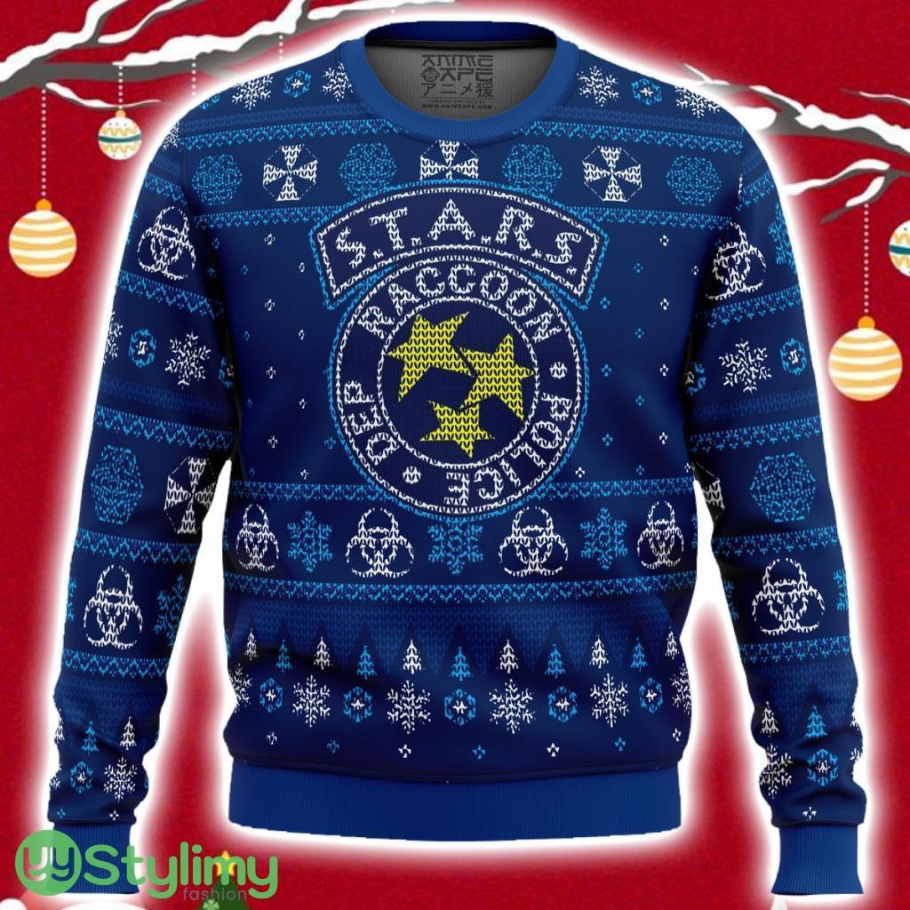 Stars Racoon City Police Resident Evil Ugly Christmas Sweater 3D 2 Stars Racoon City Police Resident Evil Ugly Christmas Sweater 3D Product Photo 1