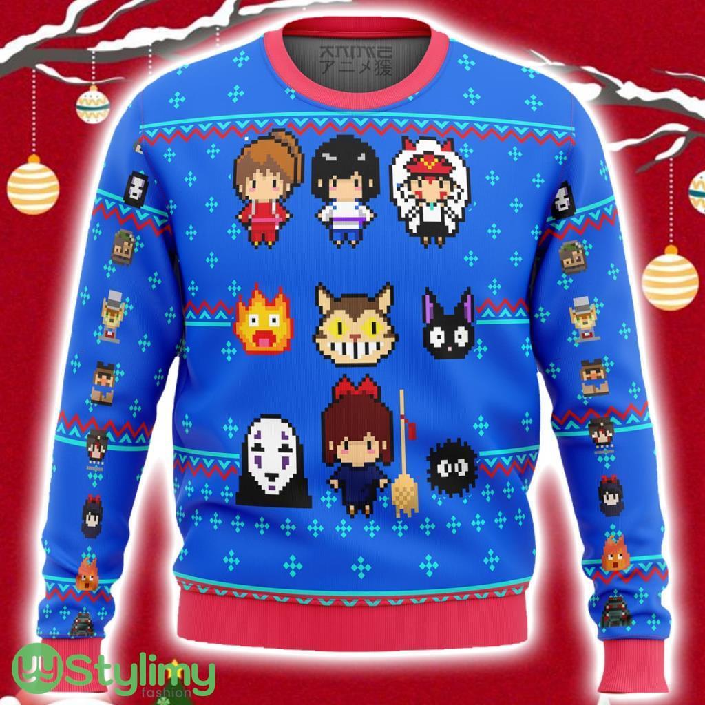 Studio Ghibli Blue Ugly Christmas Sweater 3D 2 Studio Ghibli Blue Ugly Christmas Sweater 3D Product Photo 1