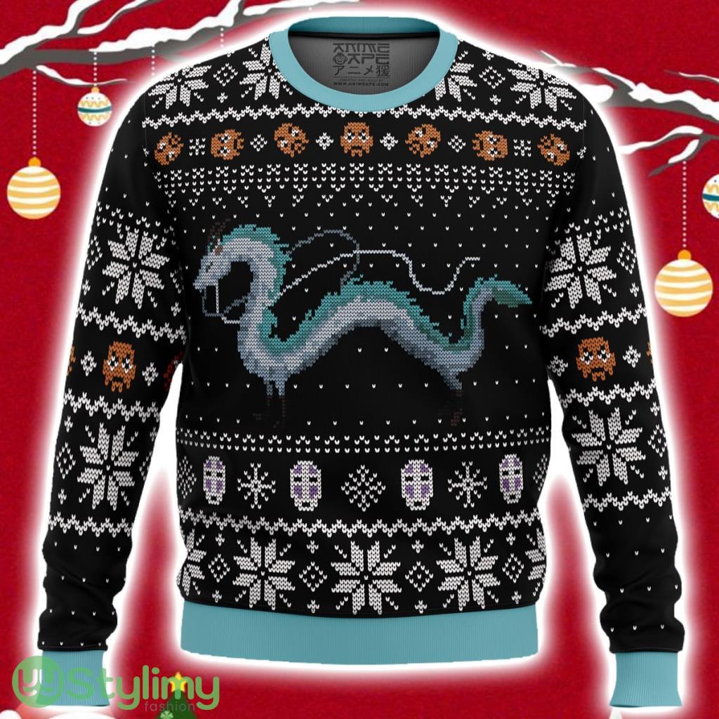 Studio Ghibli Haku Spirited Away Miyazaki Ugly Christmas Sweater 3D 2 Studio Ghibli Haku Spirited Away Miyazaki Ugly Christmas Sweater 3D Product Photo 1